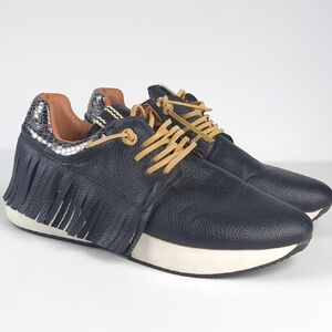 SHUSHOP Pepa Fringe Sneakers Black 7.5 Women's